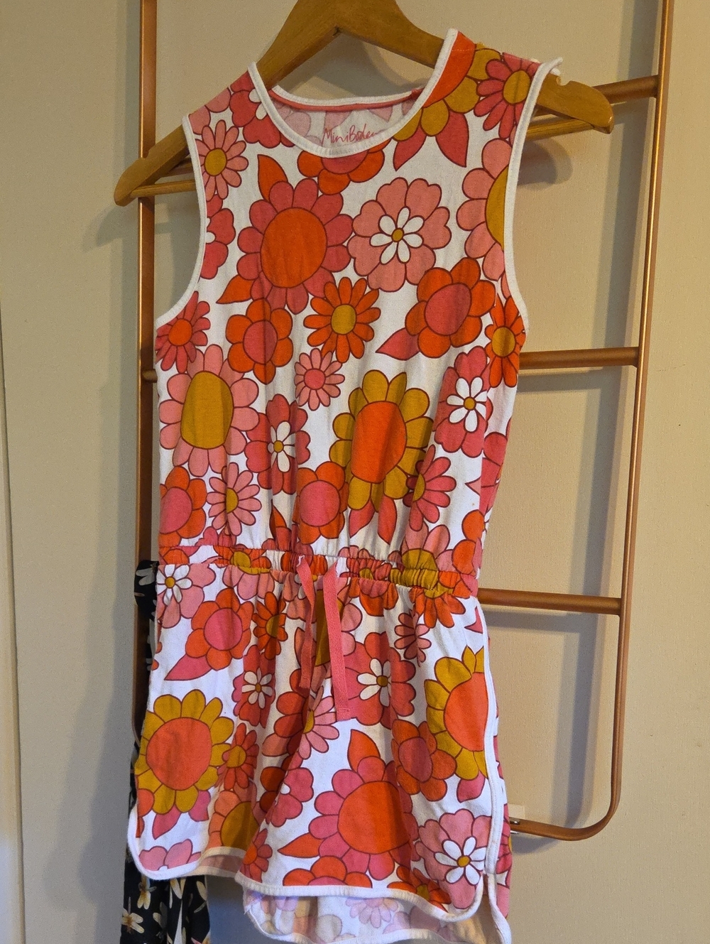 Mini Boden Girls Retro Floral Romper Beach Cover Up